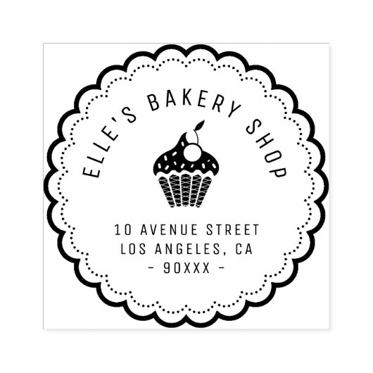 Elegante bakkerij winkel zakelijk adres rubber ste rubberstempel (Afrduk)