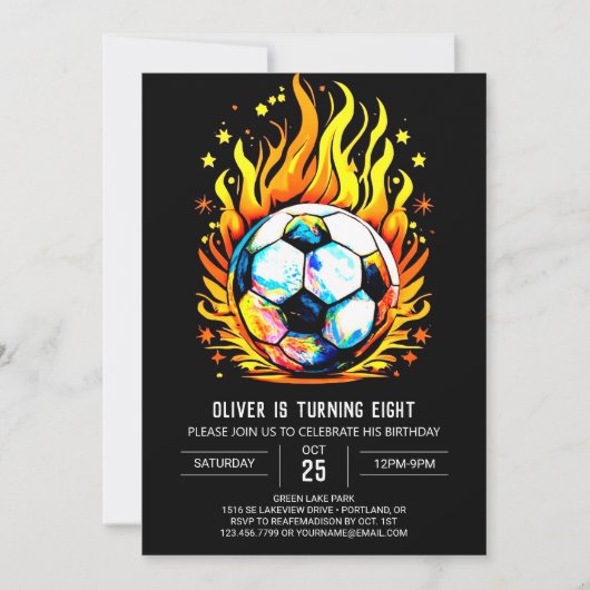 Elegante Bal Printable Voetbal Verjaardag Kaart (Voorkant)