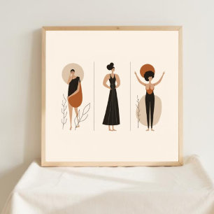 Elegante balans – Vrouwelijke Abstracte Wandkunst Poster