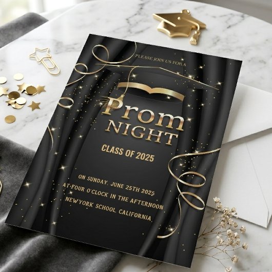 Elegante balavond uitnodiging klas 2025 | Goud