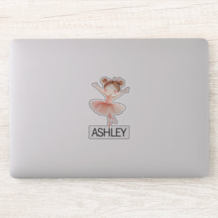 Elegante ballerina aangepaste naam sticker