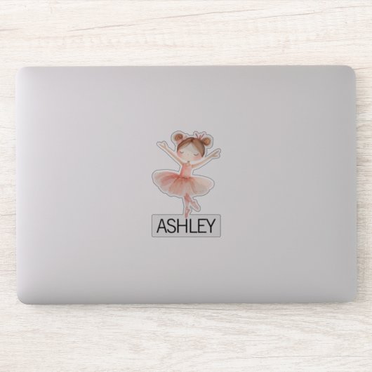 Elegante ballerina aangepaste naam sticker (Computer)