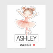 Elegante ballerina aangepaste naam sticker (Vel)