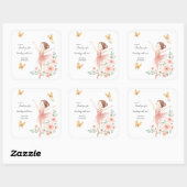 Elegante Ballerina Birthday Square Sticker (Vel)