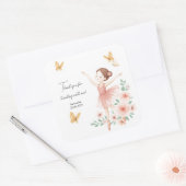 Elegante Ballerina Birthday Square Sticker (Envelop)