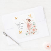 Elegante Ballerina Birthday Square Sticker (Envelop)