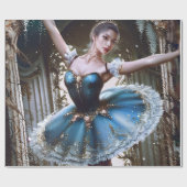 Elegante Ballerina Design Verjaardag Gift Wrap Pap Cadeaupapier (Vlak)