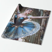 Elegante Ballerina Design Verjaardag Gift Wrap Pap Cadeaupapier (Uitgerold)