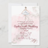 Elegante Ballerina en sterrenstof verjaardagsfeest Kaart (Voorkant)