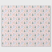 Elegante ballerina, kerstboom en speelgoed cadeaupapier (Vlak)