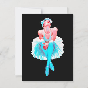 Elegante Ballerina Kunst aan de Muur – Sierlijke B Briefkaart