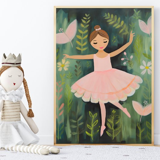 Elegante Ballerina Kwekerij Wall Art Poster