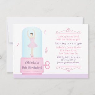 Elegante Ballerina Muziekmachine Meisje Verjaardag Kaart