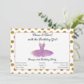 Elegante Ballerina Party Uitnodiging (Staand voorkant)