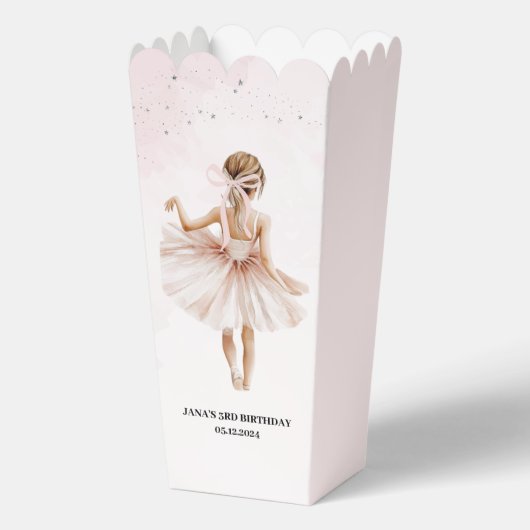 Elegante ballerina roze verjaardag bedankdoosjes (Voorkant)