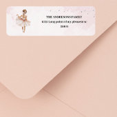 Elegante ballerina roze verjaardag etiket