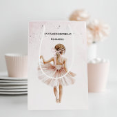 Elegante ballerina roze verjaardag medium cadeauzakje