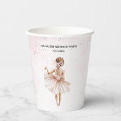 Elegante ballerina roze verjaardag papieren bekers (Voorkant)