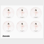 Elegante ballerina roze verjaardag ronde sticker (Vel)