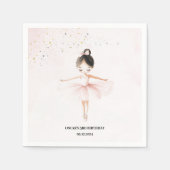 Elegante ballerina roze verjaardag servet (Voorkant)