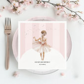 Elegante ballerina roze verjaardag servet