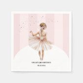 Elegante ballerina roze verjaardag servet (Voorkant)