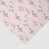 Elegante Ballerina Roze Waterverf Patroon Ballet Tissuepapier (Detail)