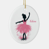 Elegante Ballerina Silhouet Ballet Kerstmis Keramisch Ornament (Rechts)