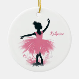 Elegante Ballerina Silhouet Ballet Kerstmis Keramisch Ornament