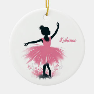 Elegante Ballerina Silhouet Ballet Kerstmis Keramisch Ornament