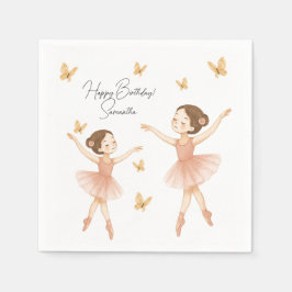Elegante Ballerina Verjaardagsfeest Papier servet