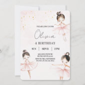 Elegante Ballerina's Roze Verjaardag Kaart (Voorkant)