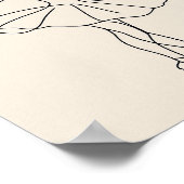 Elegante Ballet Dancer Line Art Print, minimalisti Poster (Hoek)