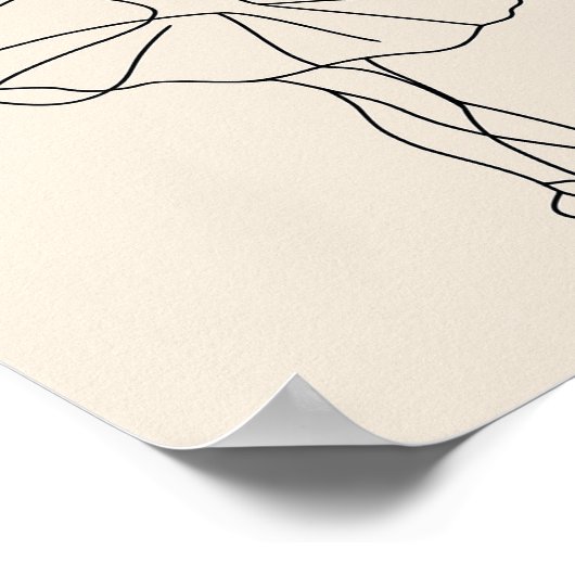 Elegante Ballet Dancer Line Art Print, minimalisti Poster (Hoek)