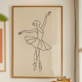Elegante Ballet Dancer Line Art Print, minimalisti Poster