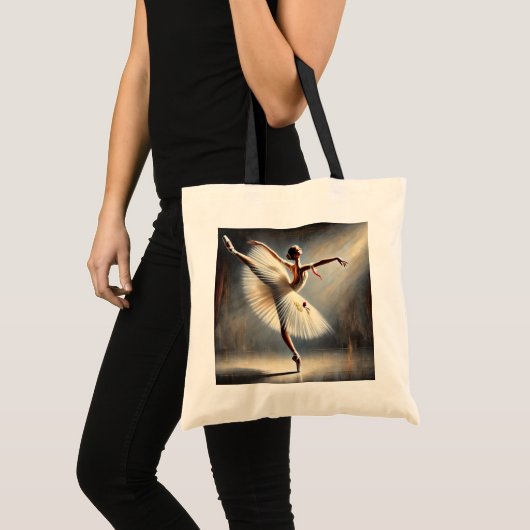 Elegante balletdanser Arabesque Pose Tote Bag (Voorkant (product))