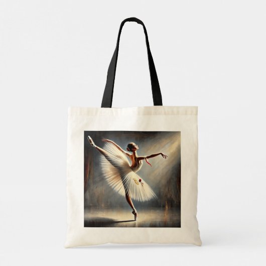 Elegante balletdanser Arabesque Pose Tote Bag (Achterkant)