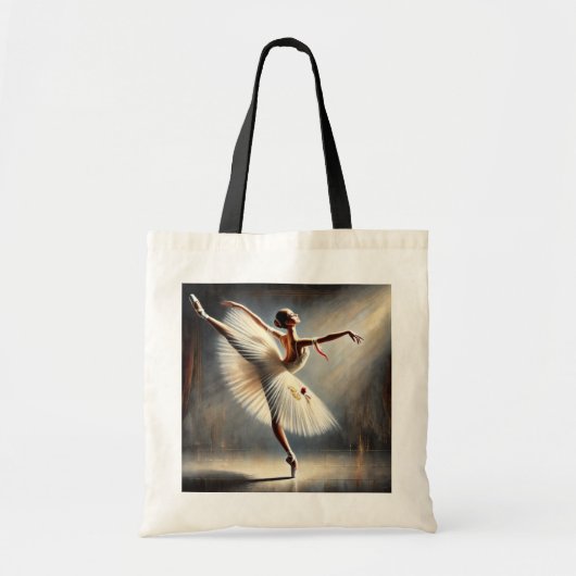 Elegante balletdanser Arabesque Pose Tote Bag (Voorkant)