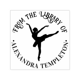 Elegante balletdanser op Pointe #2 Bibliotheek Boe Zelfinktende Stempel