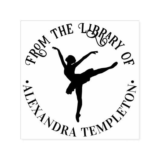 Elegante balletdanser op Pointe #2 Bibliotheek Boe Zelfinktende Stempel (Design)
