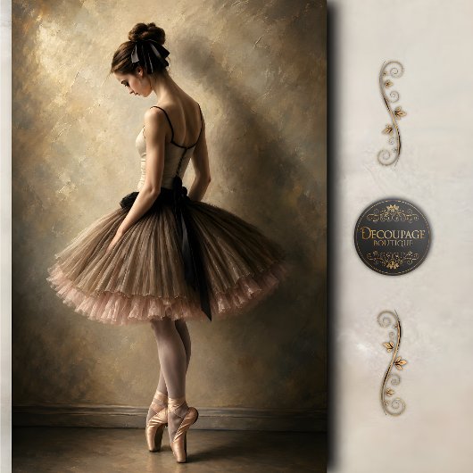 Elegante Balletdanseres Decoupage Tissuepapier