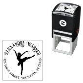 Elegante balletdanseres op de punten Naam Adres Zelfinktende Stempel (In situ)