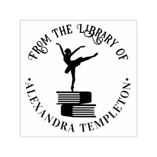 Elegante balletdanseres op de tenen bibliotheek bo zelfinktende stempel