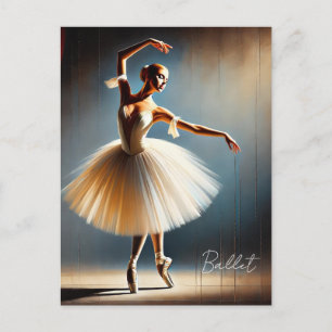 Elegante balletdanseres poseren briefkaart