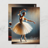 Elegante balletdanseres poseren briefkaart (Voorkant / Achterkant)