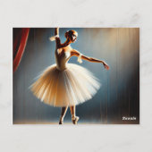 Elegante balletdanseres poseren briefkaart (Achterkant)