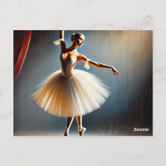 Elegante balletdanseres poseren briefkaart (Achterkant)