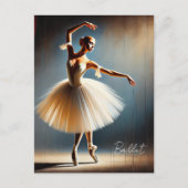 Elegante balletdanseres poseren briefkaart (Voorkant)