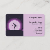 Elegante balletdanseres Silhouette Surreal Moon Visitekaartje (Voorkant)