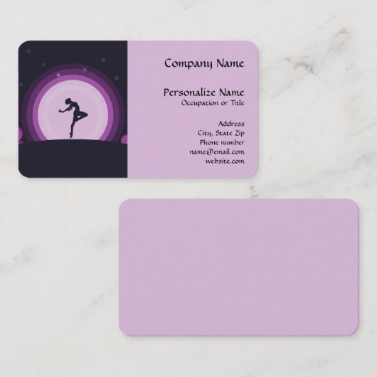 Elegante balletdanseres Silhouette Surreal Moon Visitekaartje (Voorkant / Achterkant)